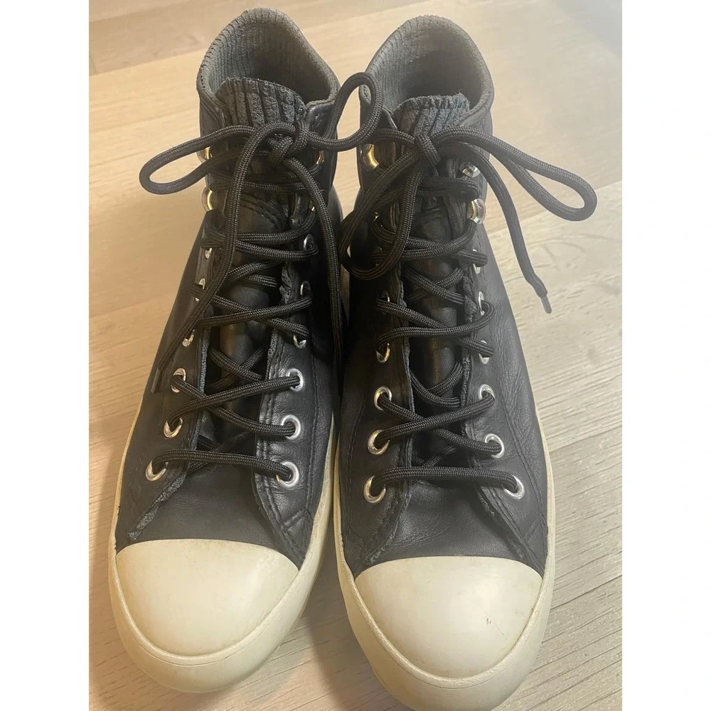 Converse Chuck Taylor Lugged GORE-TEX Black Leather Sneakers Woman 13, Men 11.5 - Picture 2 of 10